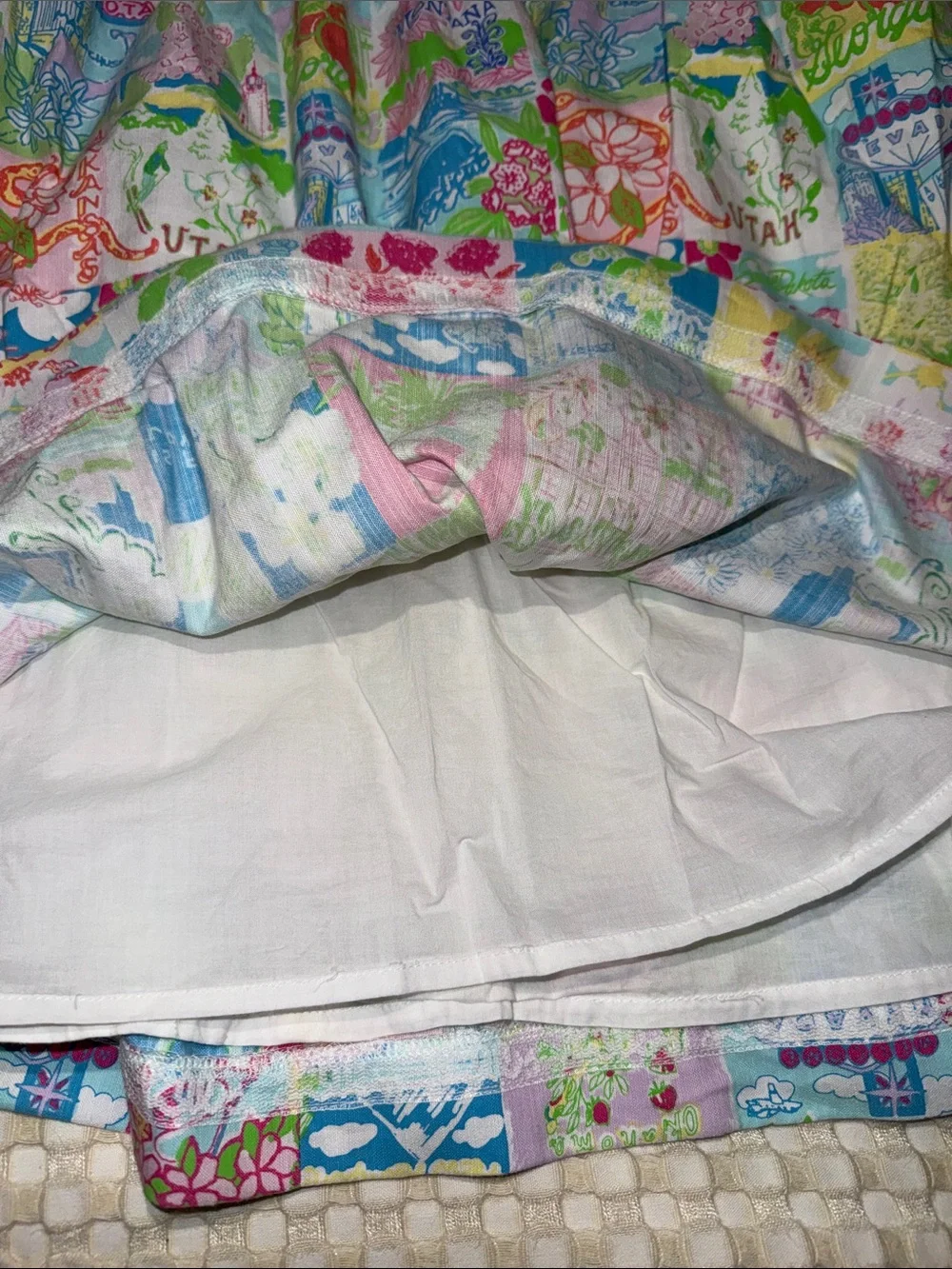 Lilly Pulitzer WOMENS Strapless Patchwork Dress in Pink, Blue, Green, Cream 12 - Picture 12 of 12